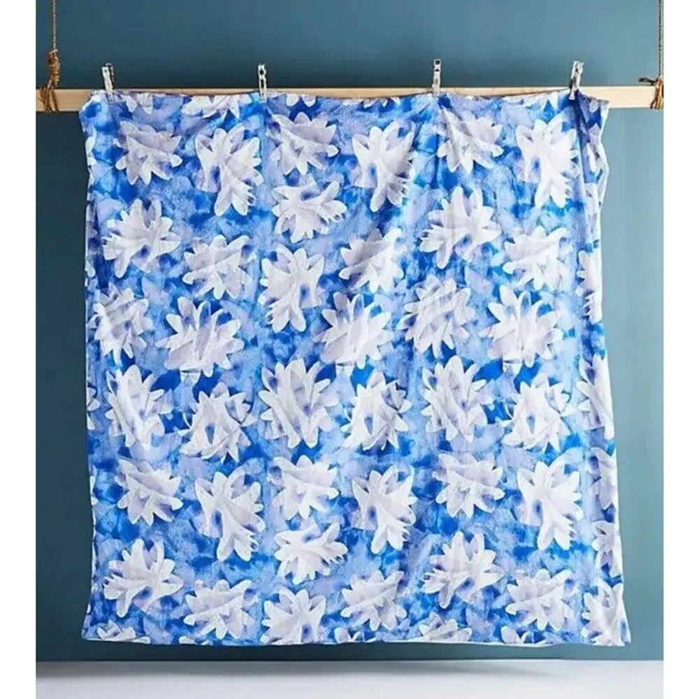 Anthropologie Kate Roebuck PAINTED INDIGO Twin Duvet Cover blue purple p…